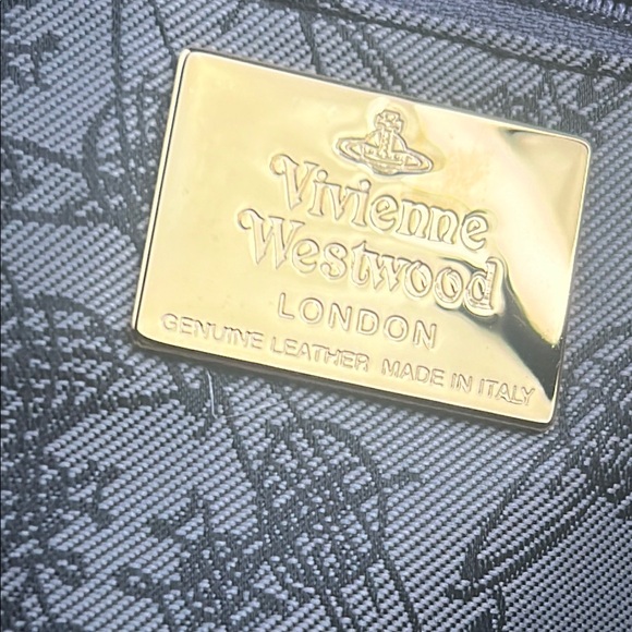 Vivienne Westwood Black Croc-Embossed Tote Bag with Gold Accents - Picture 15 of 16